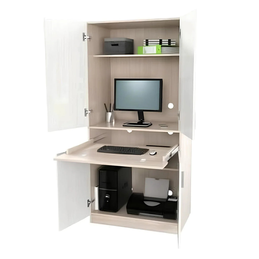 مكتب خشبي وأبيض - 80 × 50 × 75 سم | DE35