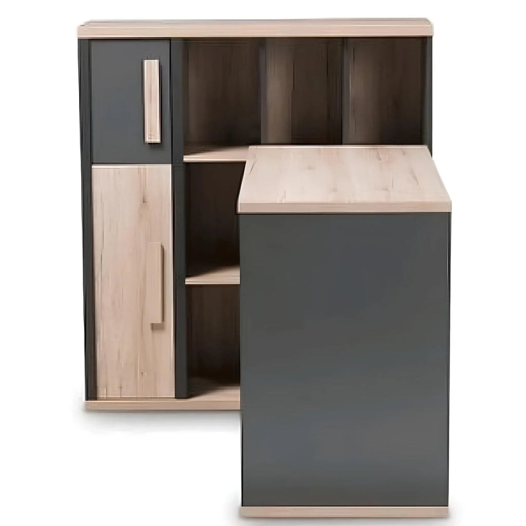 مكتب أسود وخشبي - ١٢٠ × ١٠٠ × ٧٥ سم | DE36