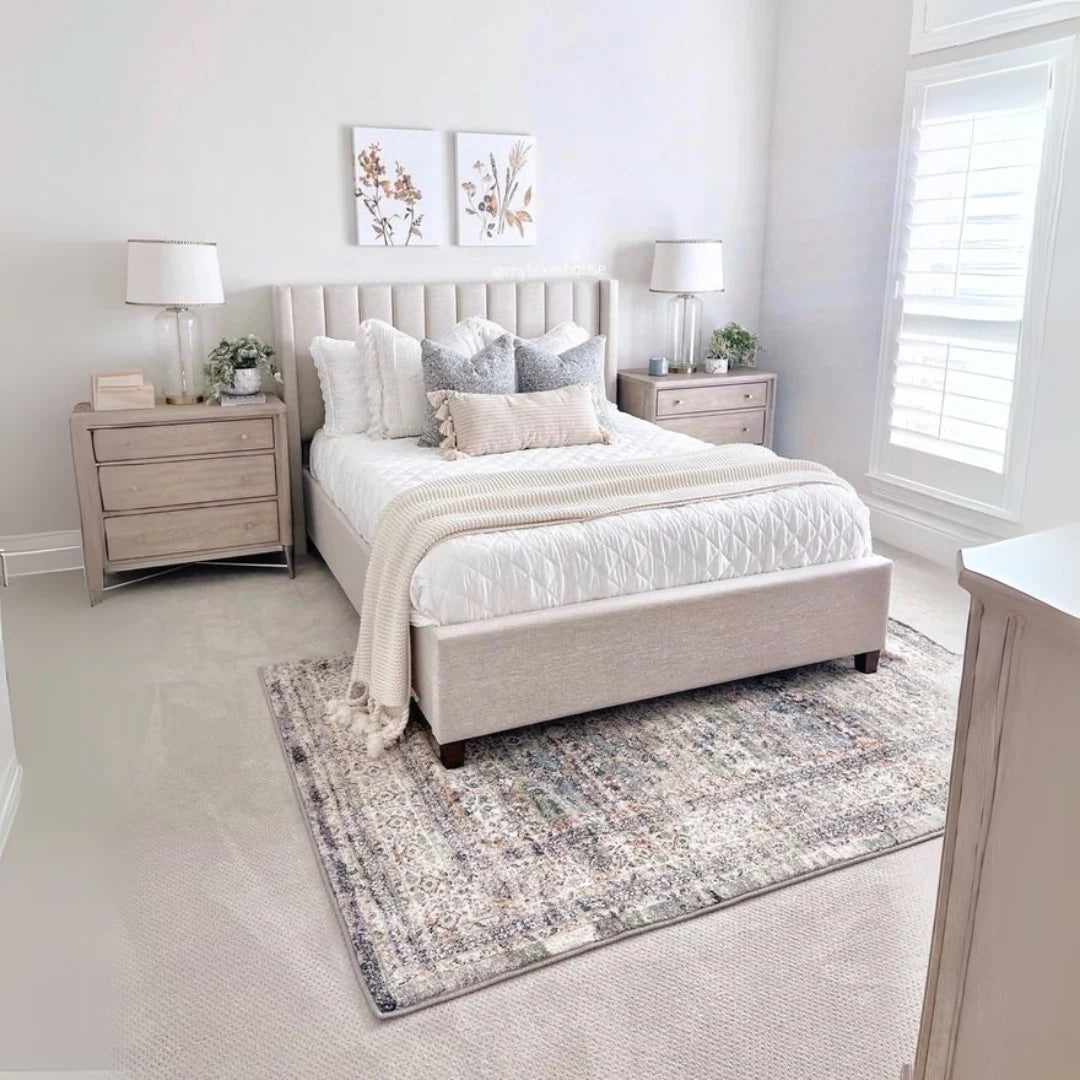 سرير أبيض مائل للصفرة - ١٢٠ × ٢٠٠ × ١٢٠ سم | BD2