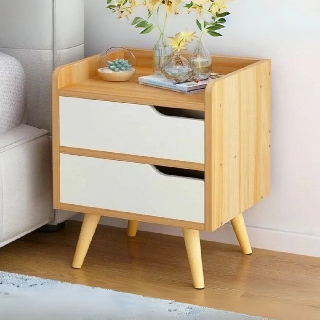 كومودينو خشبي وأبيض - 40 × 40 × 50 سم | CO5