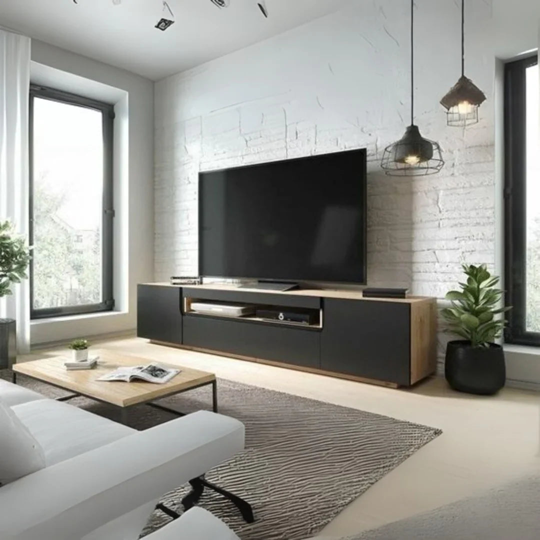 طقم غرفة معيشة أبيض وأسود - 200 × 40 × 40 سم | SET24