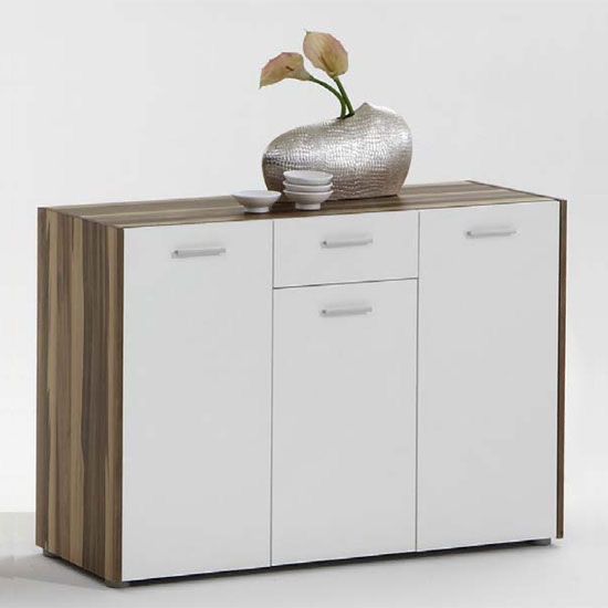 جزامة أحذية MDF – أبيض وخشبي | SU14 | 120×40×100 سم