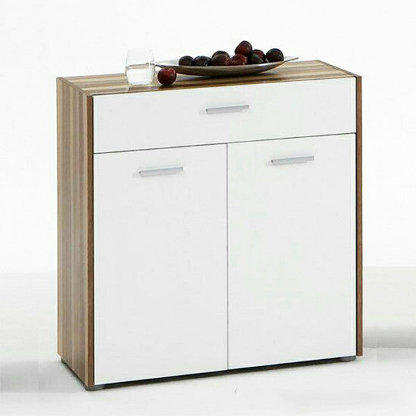 جزامة أحذية MDF – أبيض وخشبي | SU30 | 80×40×100 سم