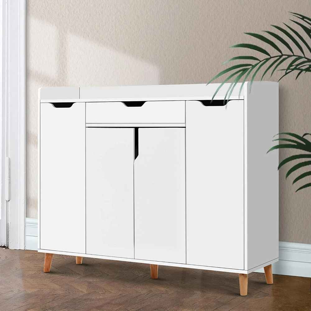 جزامة أحذية MDF – لون أبيض | SU35 | 120×40×110 سم