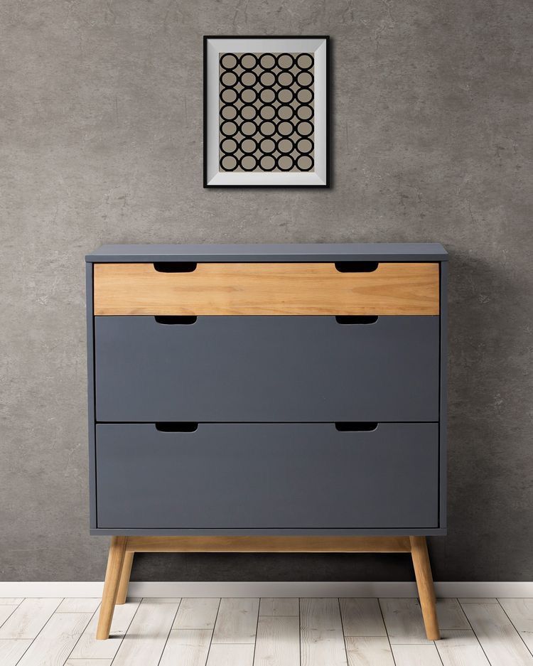 جزامة أحذية SU8 – رمادي وخشبي – 80×40×80 سم