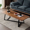 طاولة مستطيلة TA17 لون أسود وخشبي – MDF مقاس 100×50×40 سم