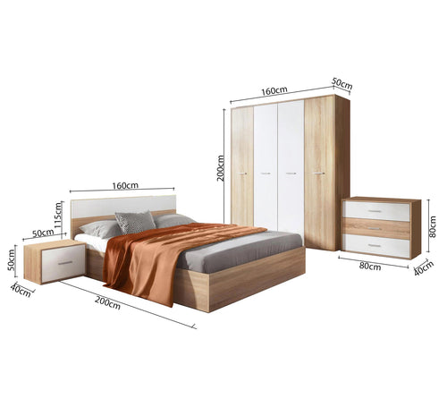 BDC13 غرفة نوم مزدوجة بيج × أبيض