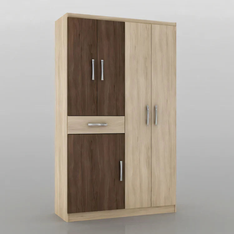 خزانة ملابس بني ورمادي - ١٢٠ × ٥٠ × ٢٠٠ سم | WD15