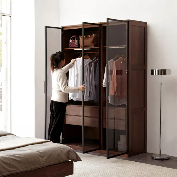 خزانة ملابس بنية - ١٤٠ × ٥٠ × ٢٢٠ سم | WD22