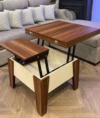 ترابيزة مودرن قابلة للتمديد TA77 أوف وايت × خشبي 140×70 سم – MDF