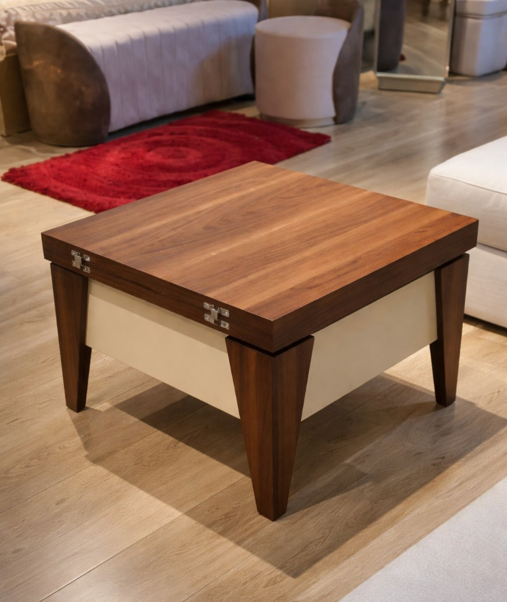 ترابيزة مودرن قابلة للتمديد TA77 أوف وايت × خشبي 140×70 سم – MDF