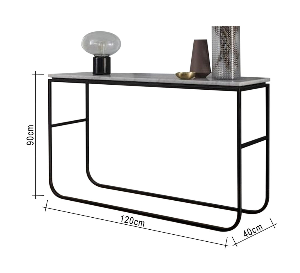 كونسول مودرن KT115 أسود 120×40×90 سم – فولاذ × رخام