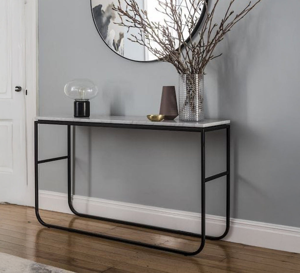كونسول مودرن KT115 أسود 120×40×90 سم – فولاذ × رخام