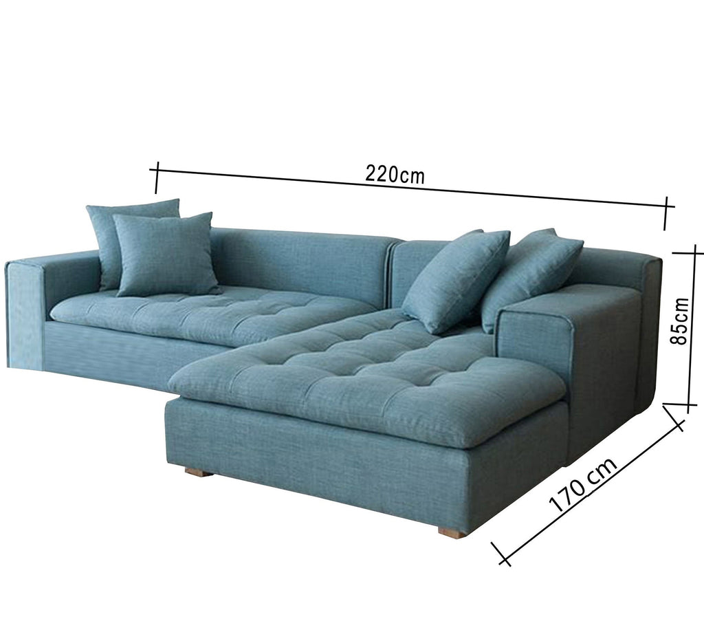 ركنة حرف L RA106 أزرق 220×85×85 سم – كابوتونيه فاخر