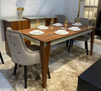 غرفة سفرة مودرن SF108 بني × أبيض 160×90 سم – خشب MDF