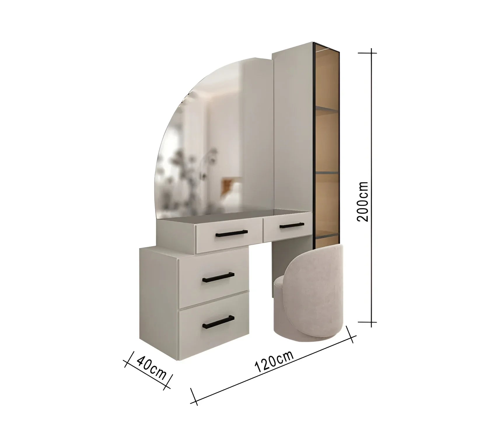 Dressing Table | White | 120 x 200 x 40 | DT54