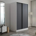 Wardrobe | White & Grey | 120 x 50 x 200 cm | WD58