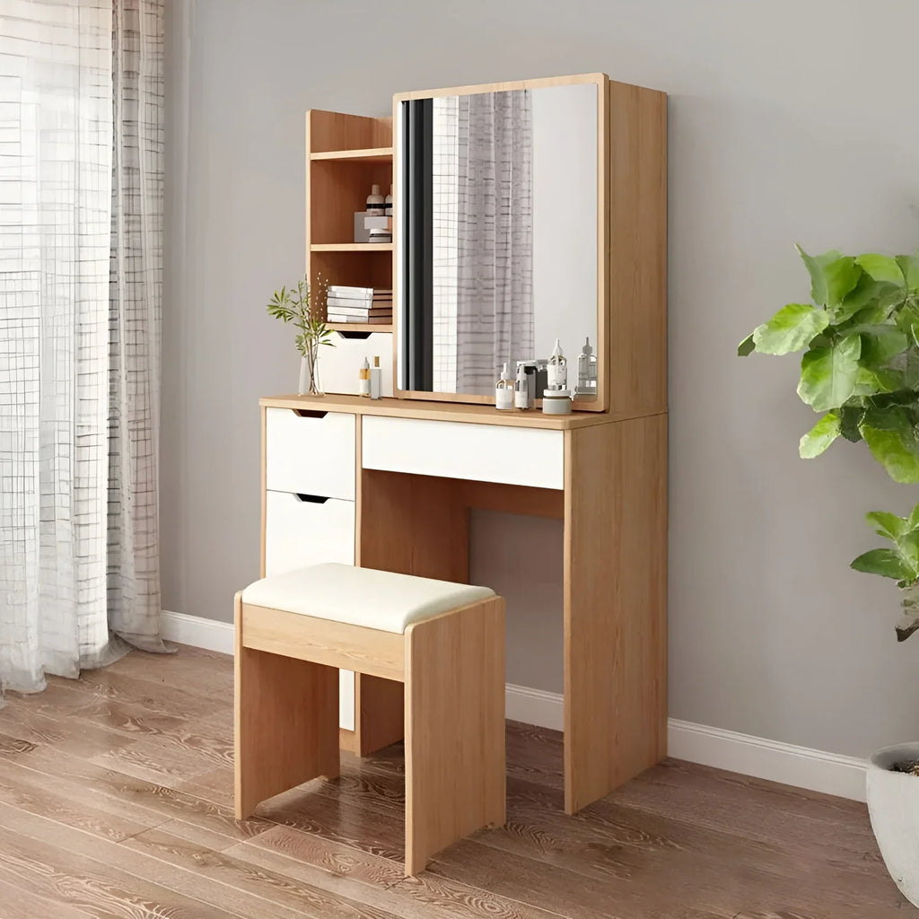 Dressing Table | White & Wooden | 180 x 100 x 40 | DT50
