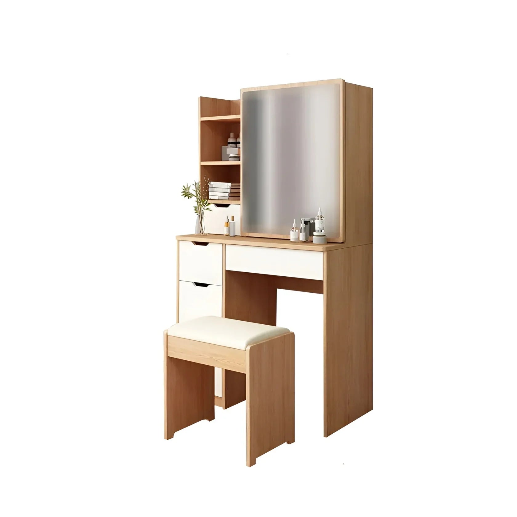 Dressing Table | White & Wooden | 180 x 100 x 40 | DT50