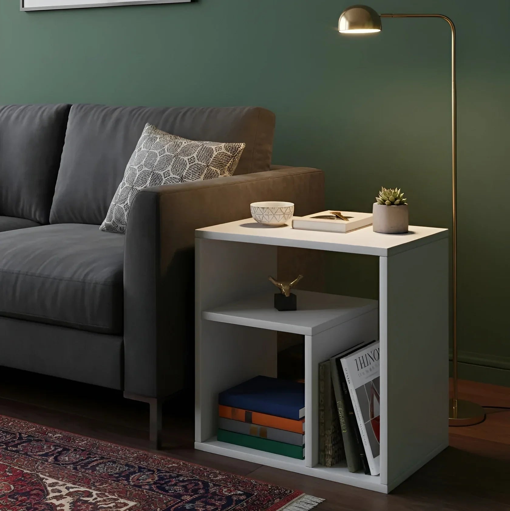 طاولة قهوة بيضاء - 50 × 30 × 60 سم | CT24