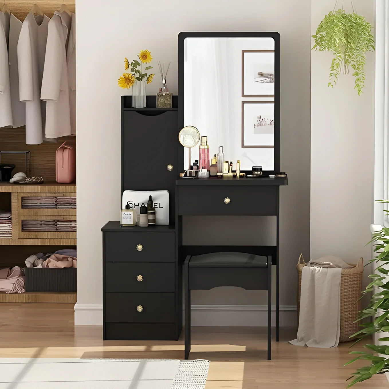 Dressing Table | Black & Gold | 140 x 90 x 40 | DT49
