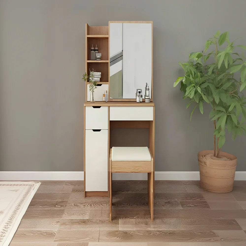 Dressing Table | White & Wooden | 180 x 100 x 40 | DT50
