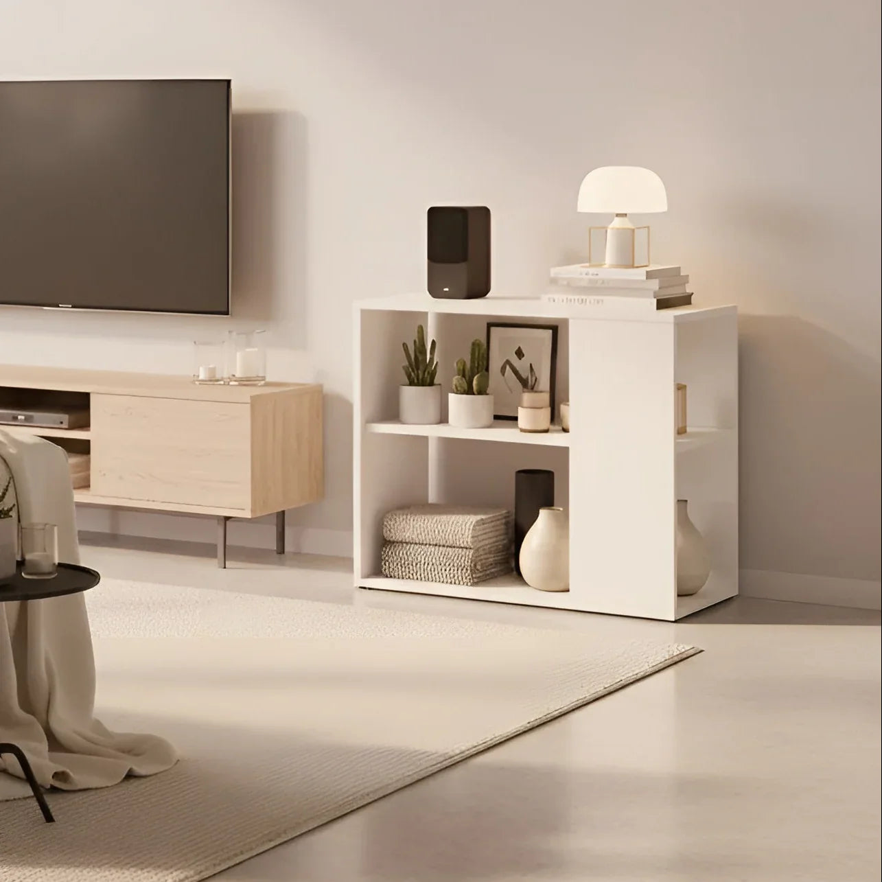 طاولة قهوة بيضاء - 60 × 30 × 60 سم | CT26