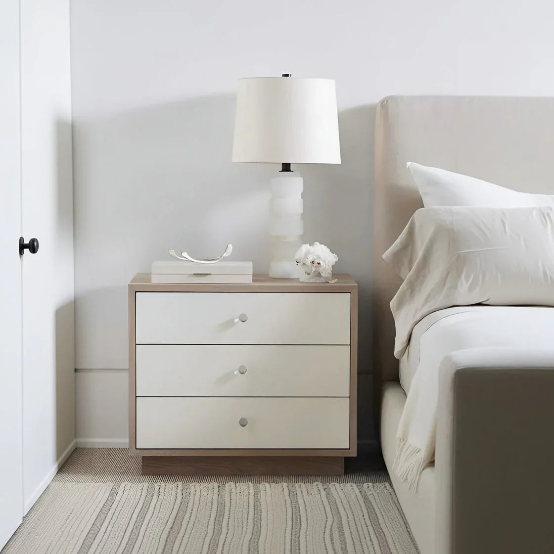 مرحاض أبيض وخشب - 50 × 40 × 60 سم | CO18