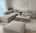 ركنة حرف L RA105 بيج 295×250×75 سم – قطيفة فاخرة