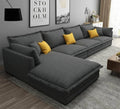 ركنة حرف L RA103 رمادي 280×80×75 سم – خشب زان