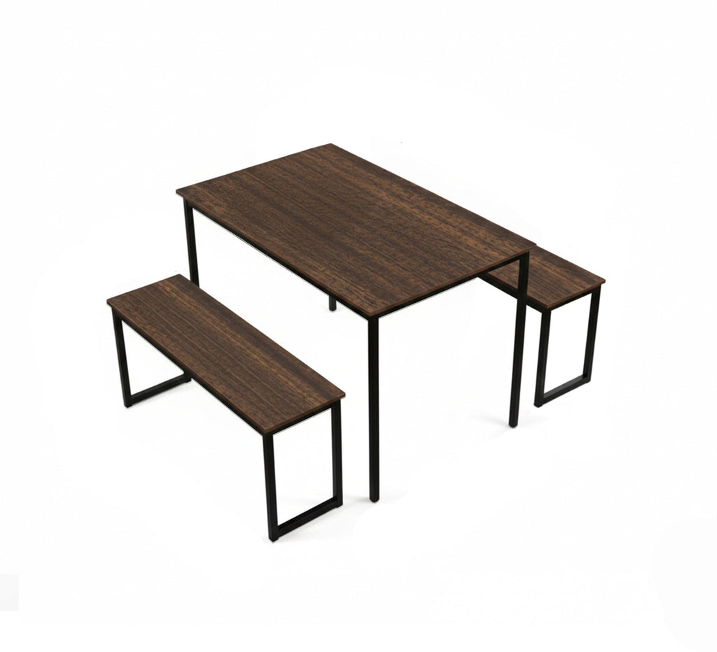 طقم طاولة طعام مودرن SF103 أسود × بني 120×80 سم – معدن × MDF