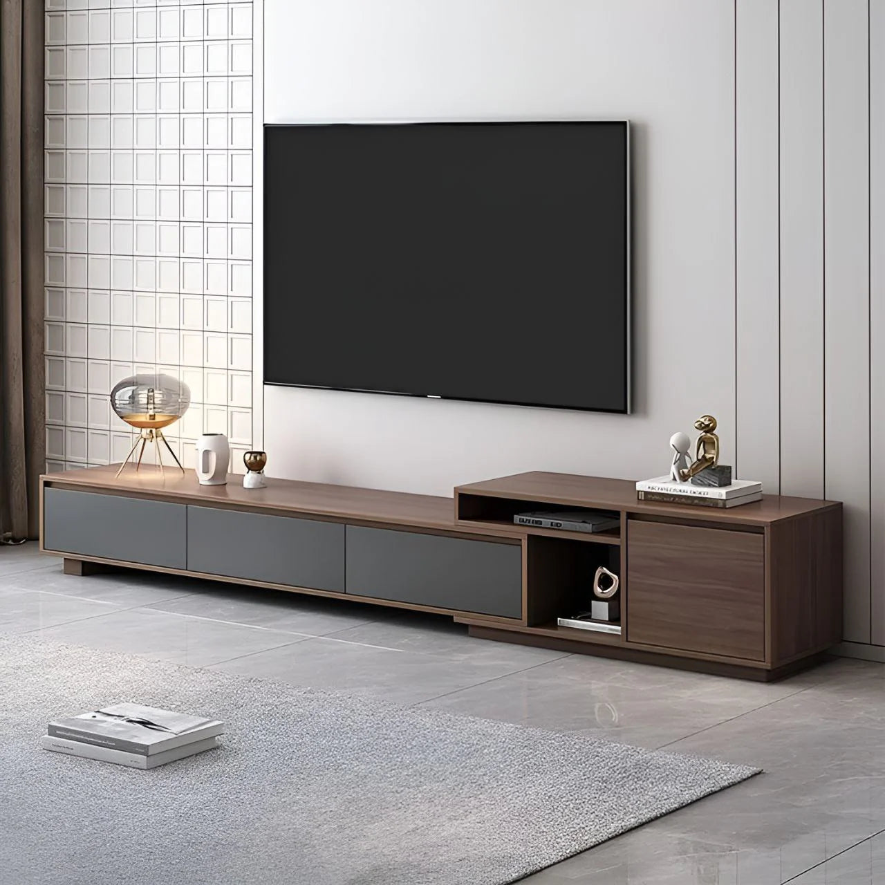 وحدة تلفزيون باللونين الأسود والبني - ٢٢٠ × ٤٠ × ٤٠ سم | TV72