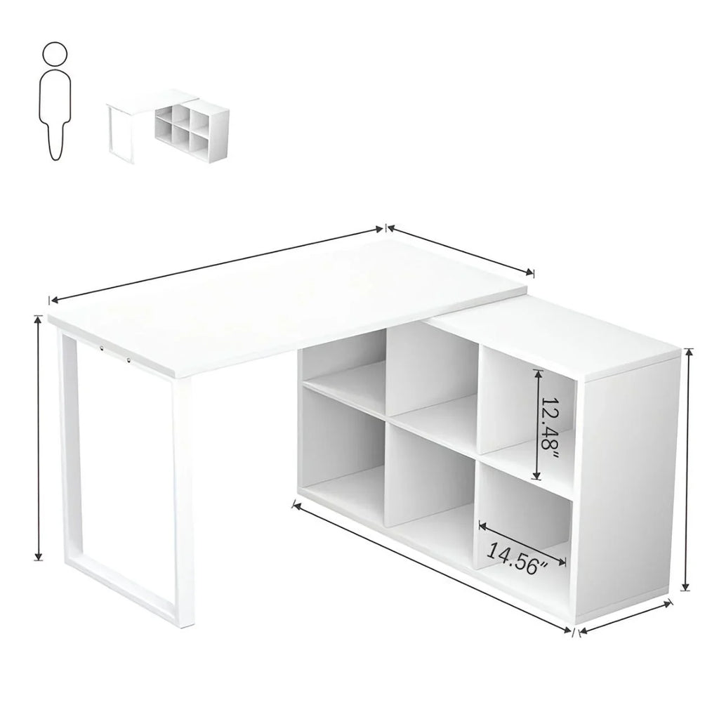 مكتب أبيض - ١٢٠ × ٥٠ × ١٢٠ سم | DE7