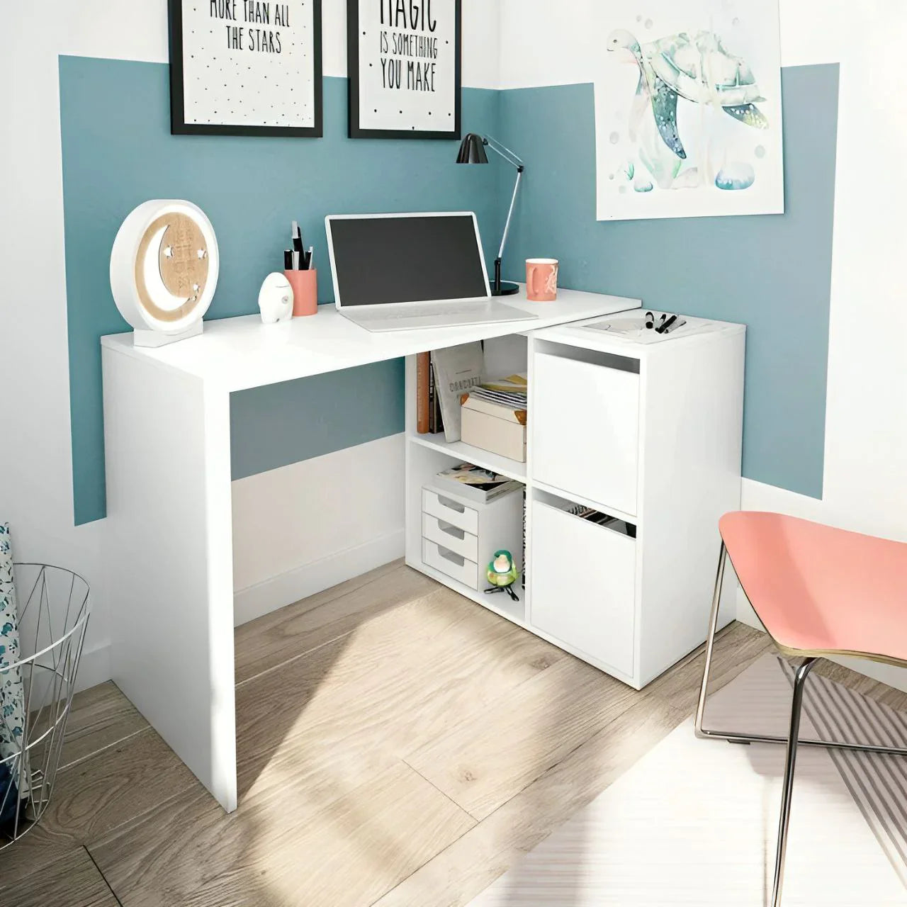 مكتب أبيض - ١٠٠ × ٥٠ × ٨٠ سم | DE10