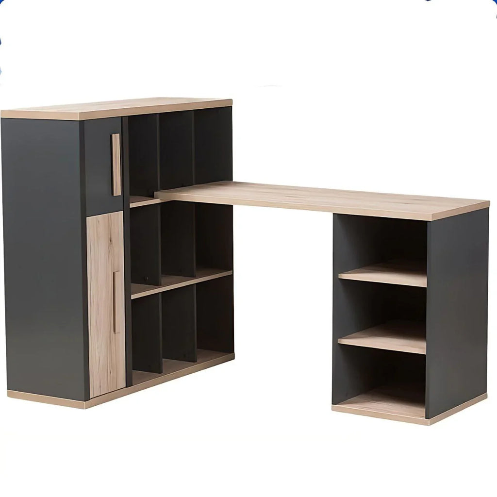 مكتب أسود وخشبي - ١٢٠ × ١٠٠ × ٧٥ سم | DE36