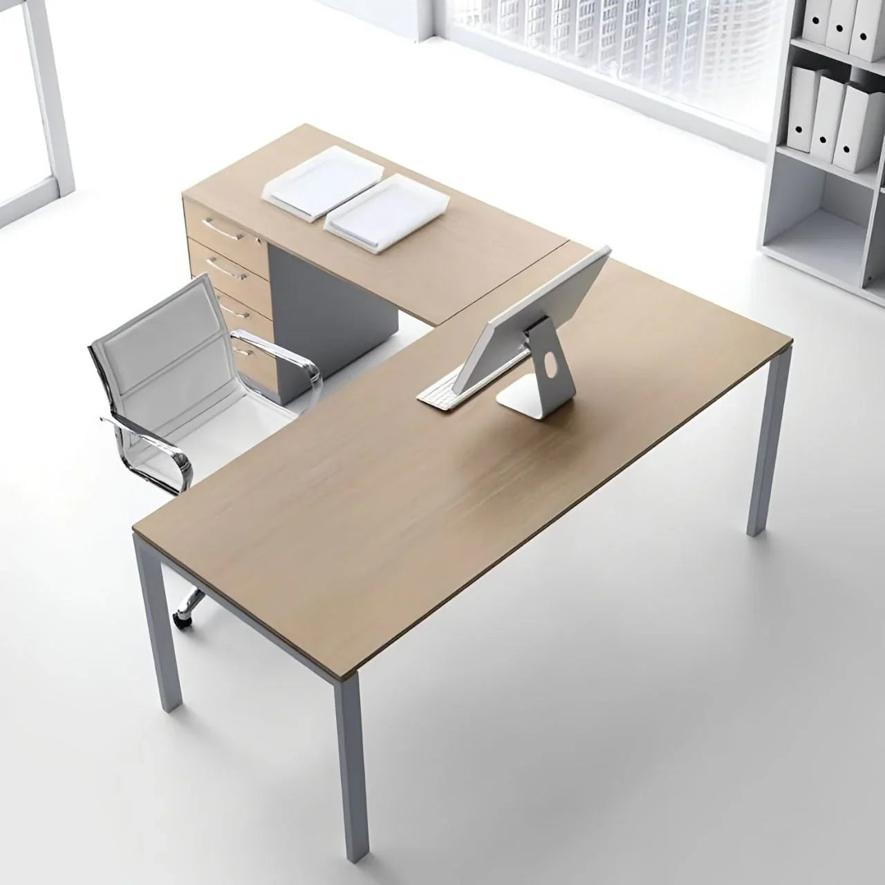 مكتب خشبي - ١٦٠ × ١٦٠ × ٧٥ سم | DE24