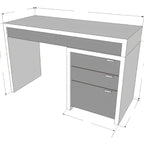 مكتب أبيض وبني - ١٢٠ × ٤٠ × ٧٥ سم | DE26