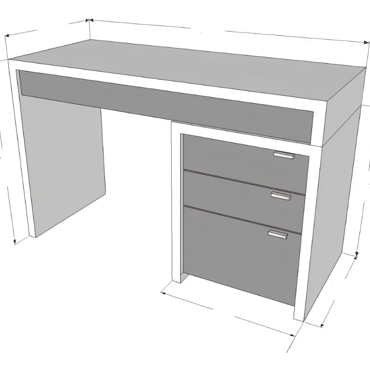مكتب أبيض وبني - ١٢٠ × ٤٠ × ٧٥ سم | DE26