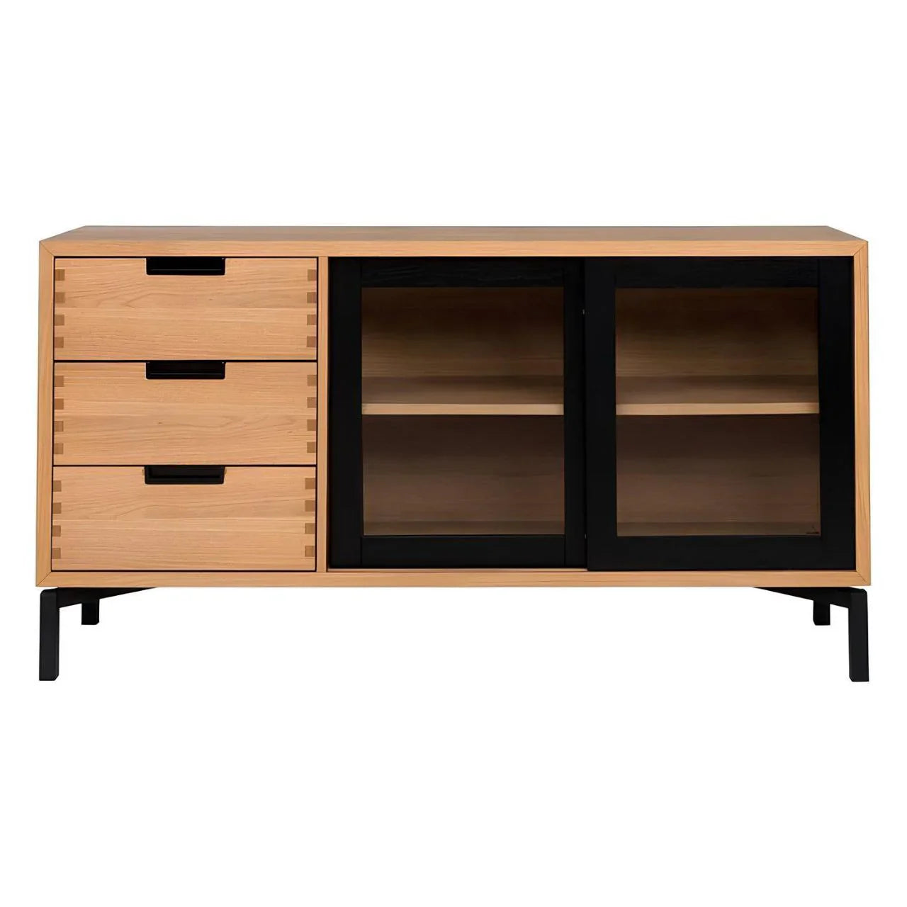 بوفيه | أسود وخشبي | ١٦٠ × ٤٠ × ٩٠ | BT14