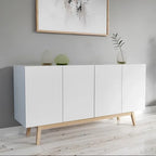 بوفيه | أبيض وخشبي | ١٦٠ × ٤٠ × ٩٠ | BT13