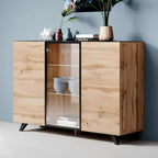 بوفيه | أسود وخشبي | ١٥٠ × ٤٠ × ١٠٠ | BT19