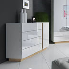 بوفيه | أكريليك أبيض وخشبي | ١٤٠ × ٤٠ × ١٠٠ | BT2