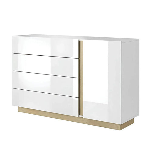 بوفيه | أكريليك أبيض وخشبي | ١٤٠ × ٤٠ × ١٠٠ | BT2