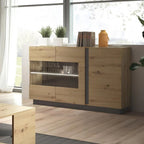 بوفيه | أسود وخشبي | ١٤٠ × ٤٠ × ١٠٠ | BT9