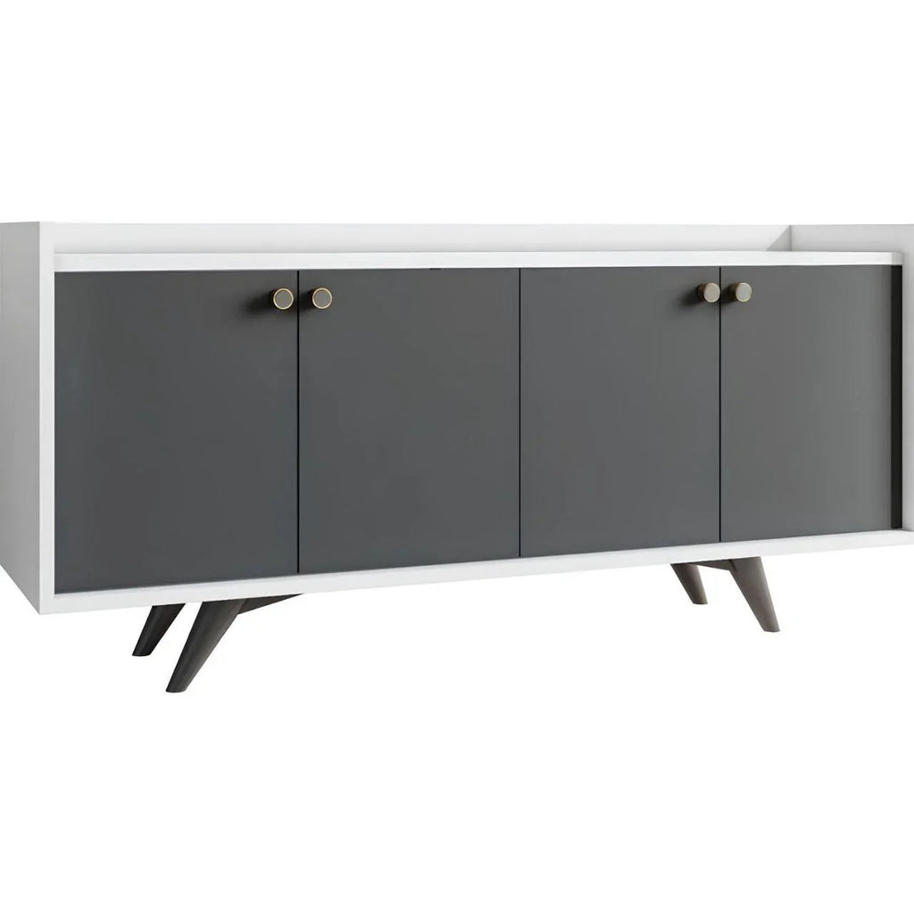 بوفيه | أبيض ورمادي | ١٥٠ × ٤٠ × ٩٠ | BT18