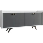 بوفيه | أبيض ورمادي | ١٥٠ × ٤٠ × ٩٠ | BT18