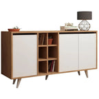 بوفيه | أبيض وخشبي | ١٥٠ × ٤٠ × ٩٠ | BT6