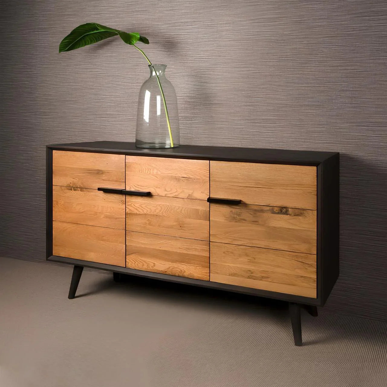 بوفيه | أسود وخشبي | ١٤٠ × ٤٠ × ٩٠ | BT21