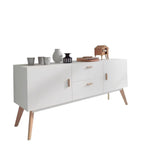 بوفيه | أبيض وخشبي | ١٦٠ × ٤٠ × ٧٠ | BT5