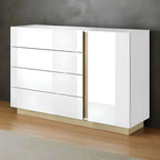 بوفيه | أكريليك أبيض وخشبي | ١٤٠ × ٤٠ × ١٠٠ | BT2